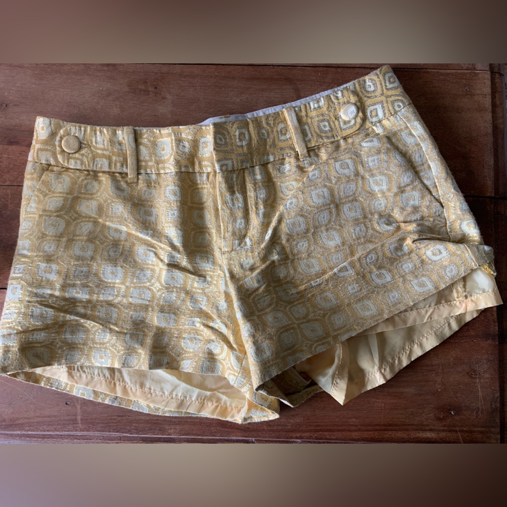 Banana Republic metallic gold shorts